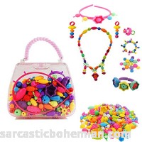 Creatiburg Snap Pop Beads 220 Pieces DIY Jewelry Kit of Hairband Bracelet Necklace Rings Art Crafts Gift Toy for 3 4 5 6 7 8 9 Years Old Kids Girls with a Purse-Shaped Storage Gift Box Muilticolored B07KTNZ365